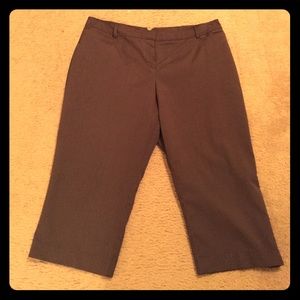 Brown pin striped capri pants